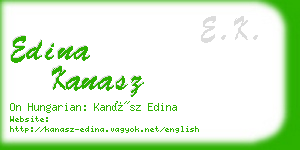 edina kanasz business card